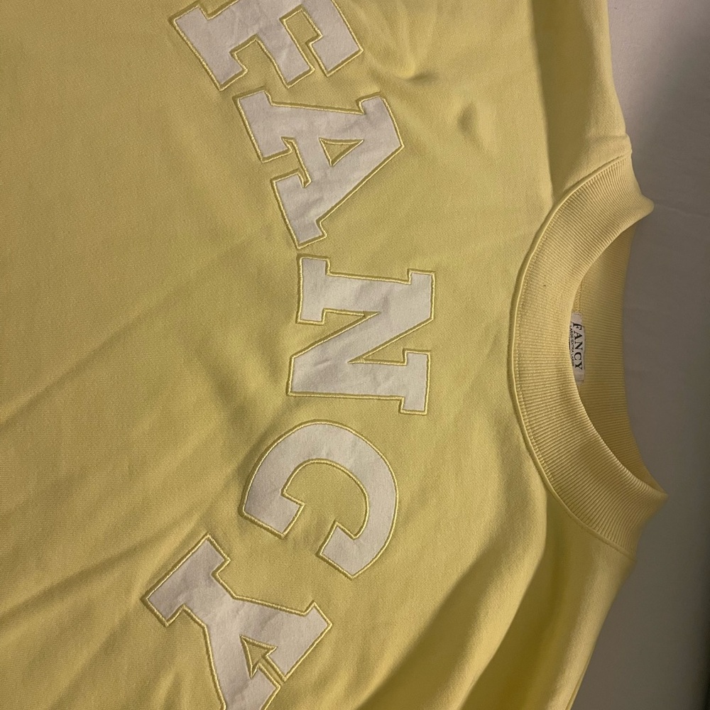 Women's Yellow Sweatshirt and Shorts Set - Picture 2 of 7